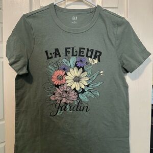 GAP Kids Green 'La Fleur' Graphic Tee